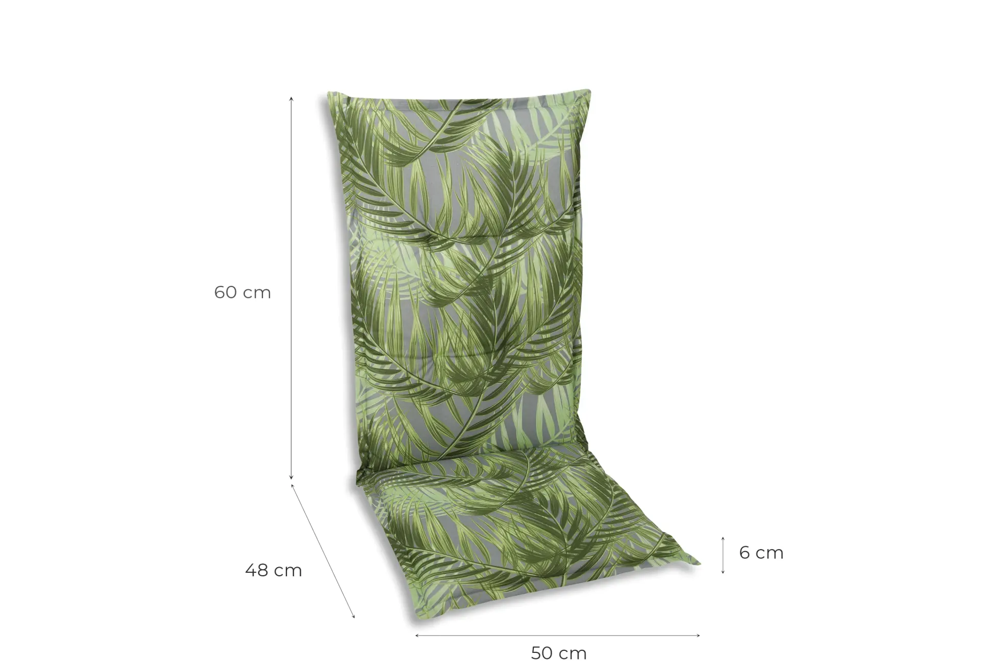 GO-DE Mittellehner-Auflage 50 cm x 110 cm x 6 cm, grün, palmy grün