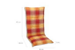 GO-DE Mittellehner-Auflage 108 x 50 x 7 cm rot