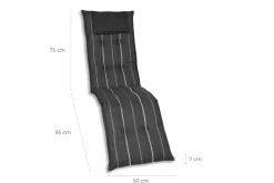 GO-DE Relax-Auflage 170 cm x 50 cm x 7 cm, grau, anthrazit