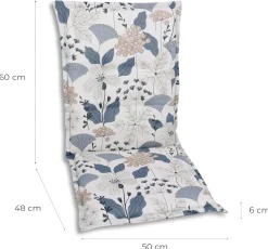 GO-DE Sesselauflage mittel 50 x 108 x 6 cm beige