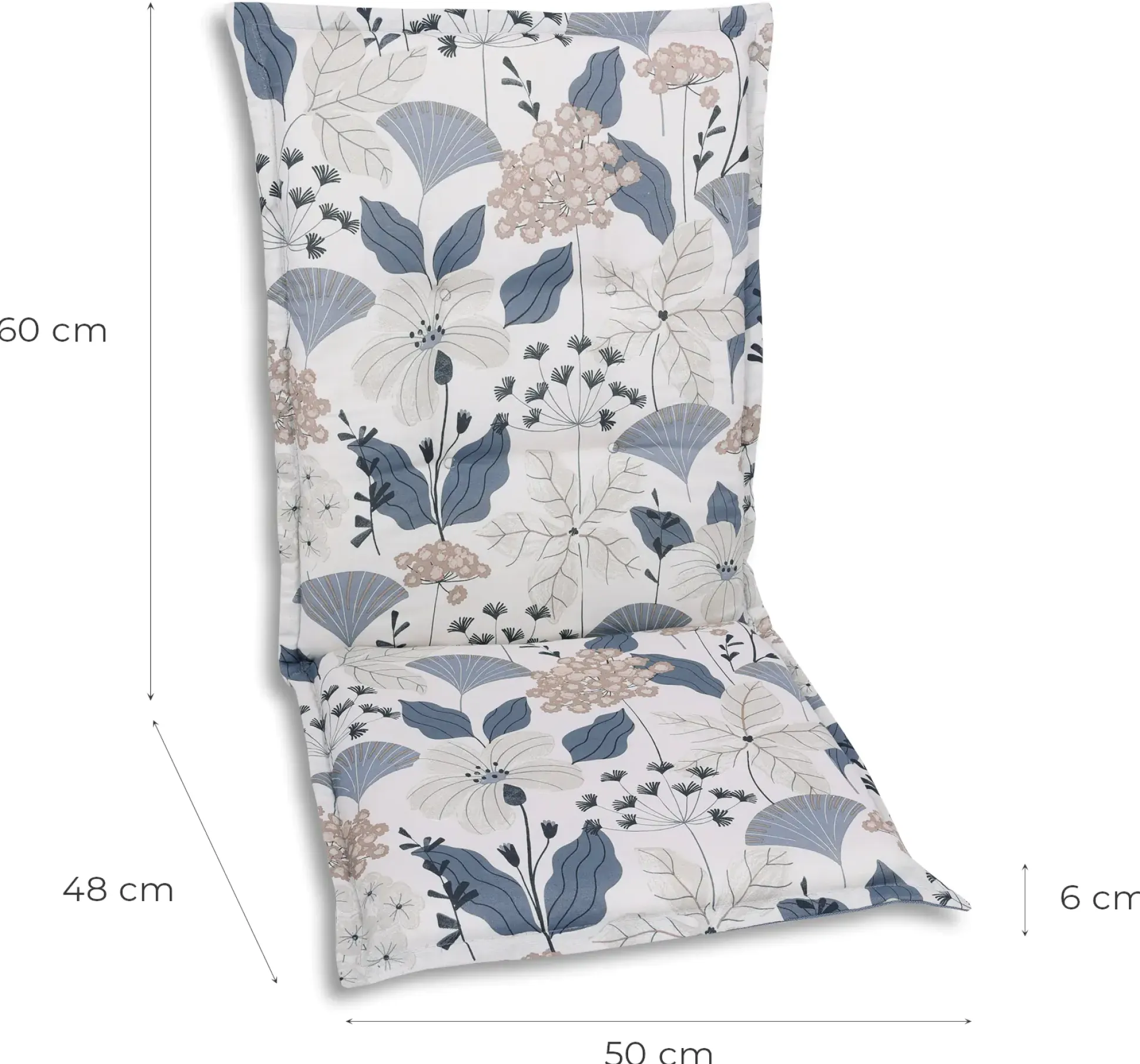 GO-DE Sesselauflage mittel 50 x 108 x 6 cm beige