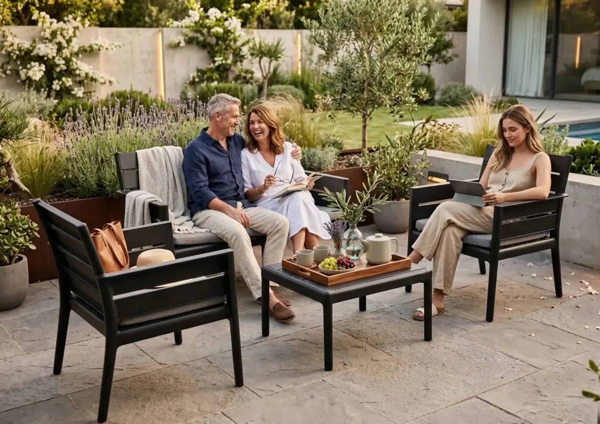 Grandsoleil Gartenmöbel-Set Panka anthrazit