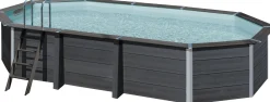 Gre Composite Pool oval grau 664 x 386 x 124 cm