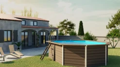 Gre Composite Pool oval grau, 524 x 386 x 124 cm