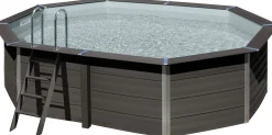 Gre Composite Pool oval grau, 524 x 386 x 124 cm