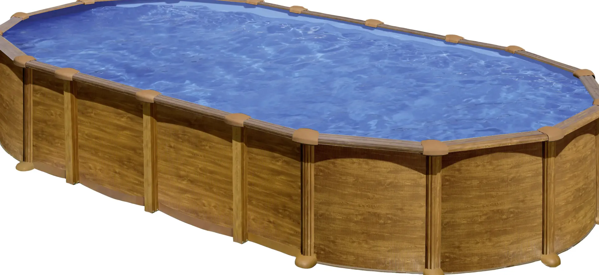 Gre Stahlwandpool Amazonia oval 730 x 375 x 132 cm Holzdekor
