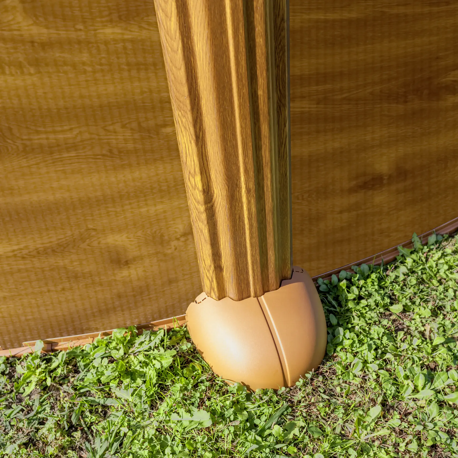 Gre Stahlwandpool Amazonia oval 610 x 375 x 132 cm, Holzdekor