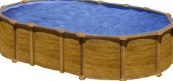 Gre Stahlwandpool Amazonia oval 610 x 375 x 132 cm, Holzdekor