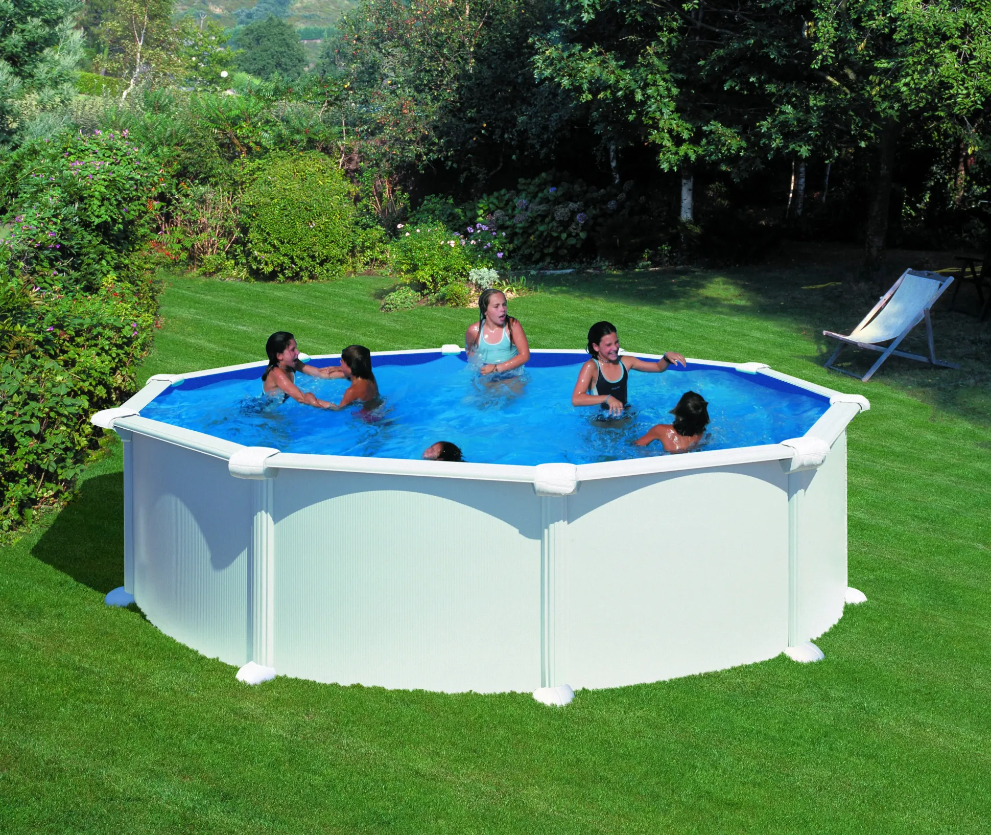Gre Stahlwandpool Atlantis rund Ø 460 x 132 cm, weiß