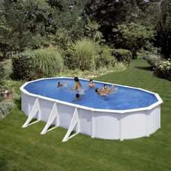Gre Stahlwandpool Fidji oval 730 x 375 x 120 cm weiß