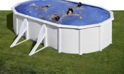 Gre Stahlwandpool Fidji oval 610 x 375 x 120 cm weiß
