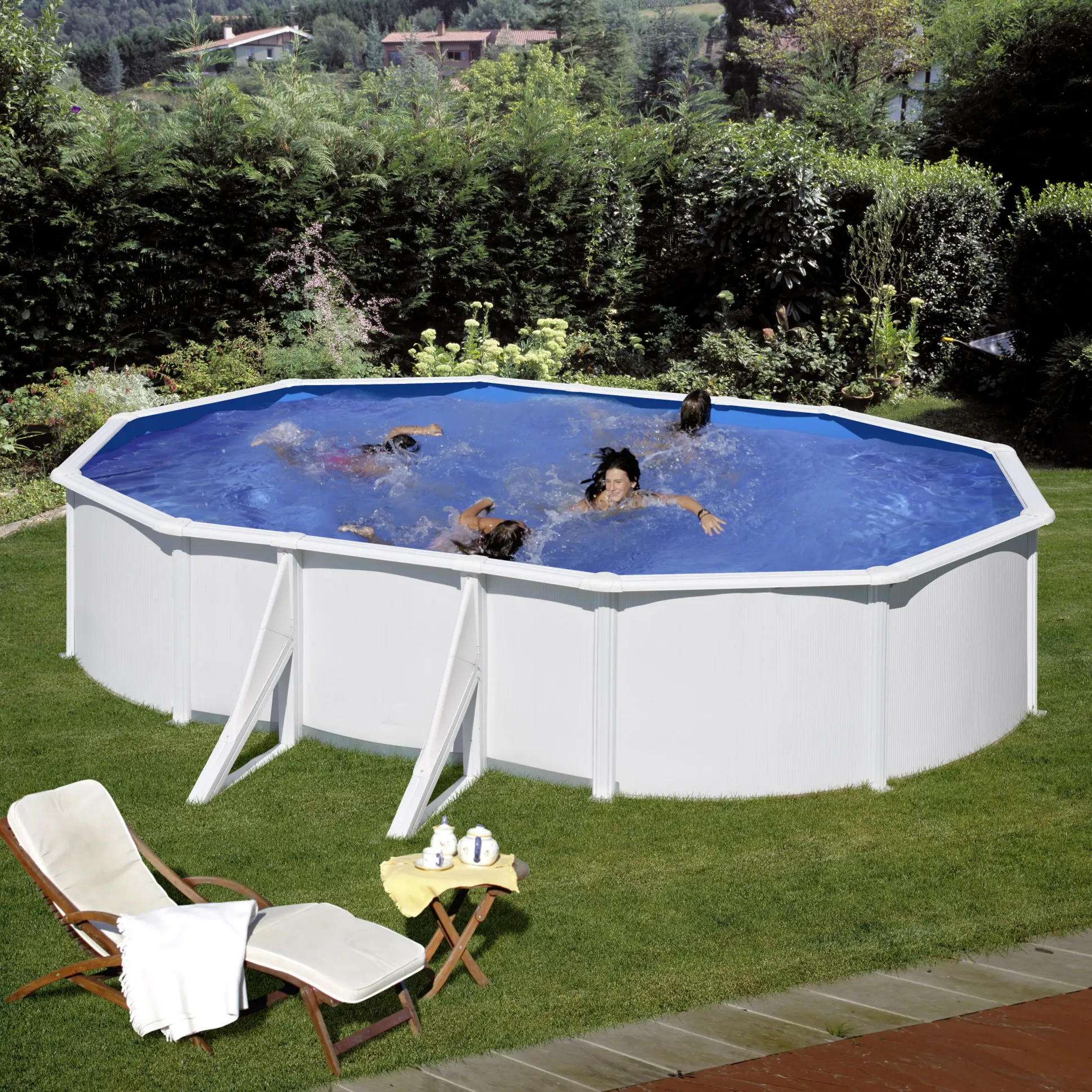 Gre Stahlwandpool Fidji oval 500 x 300 x 120 cm weiß