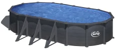 Gre Stahlwandpool Granada oval 730 x 375 x 132 cm, graphit