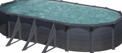 Gre Stahlwandpool Granada oval 730 x 375 x 132 cm, graphit
