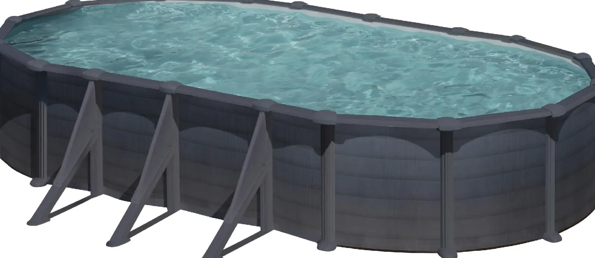 Gre Stahlwandpool Granada oval 730 x 375 x 132 cm, graphit