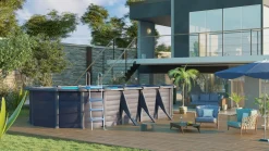 Gre Stahlwandpool Granada oval 730 x 375 x 132 cm, graphit