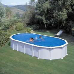 Gre Stahlwandpool Haiti oval 730 x 375 x 132 cm, weiß