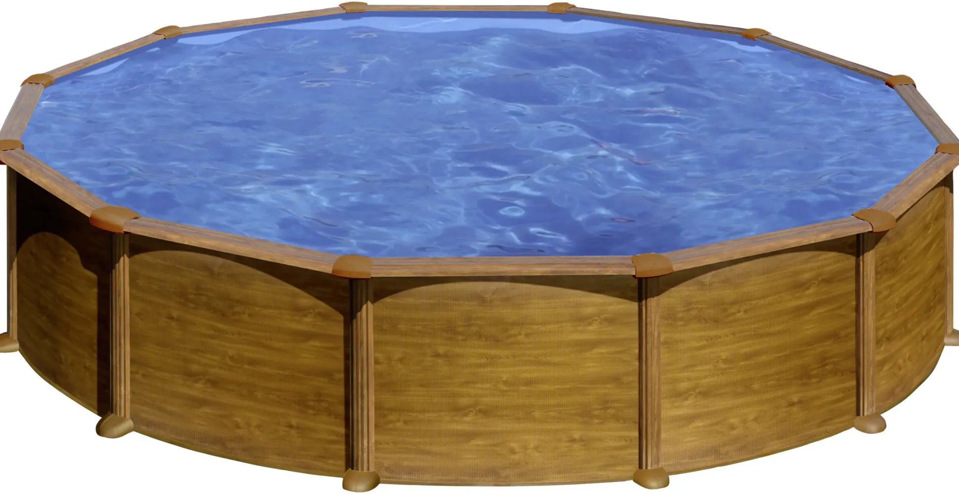 Gre Stahlwandpool Mauritius rund Ø 550 x 132 cm Holzdekor
