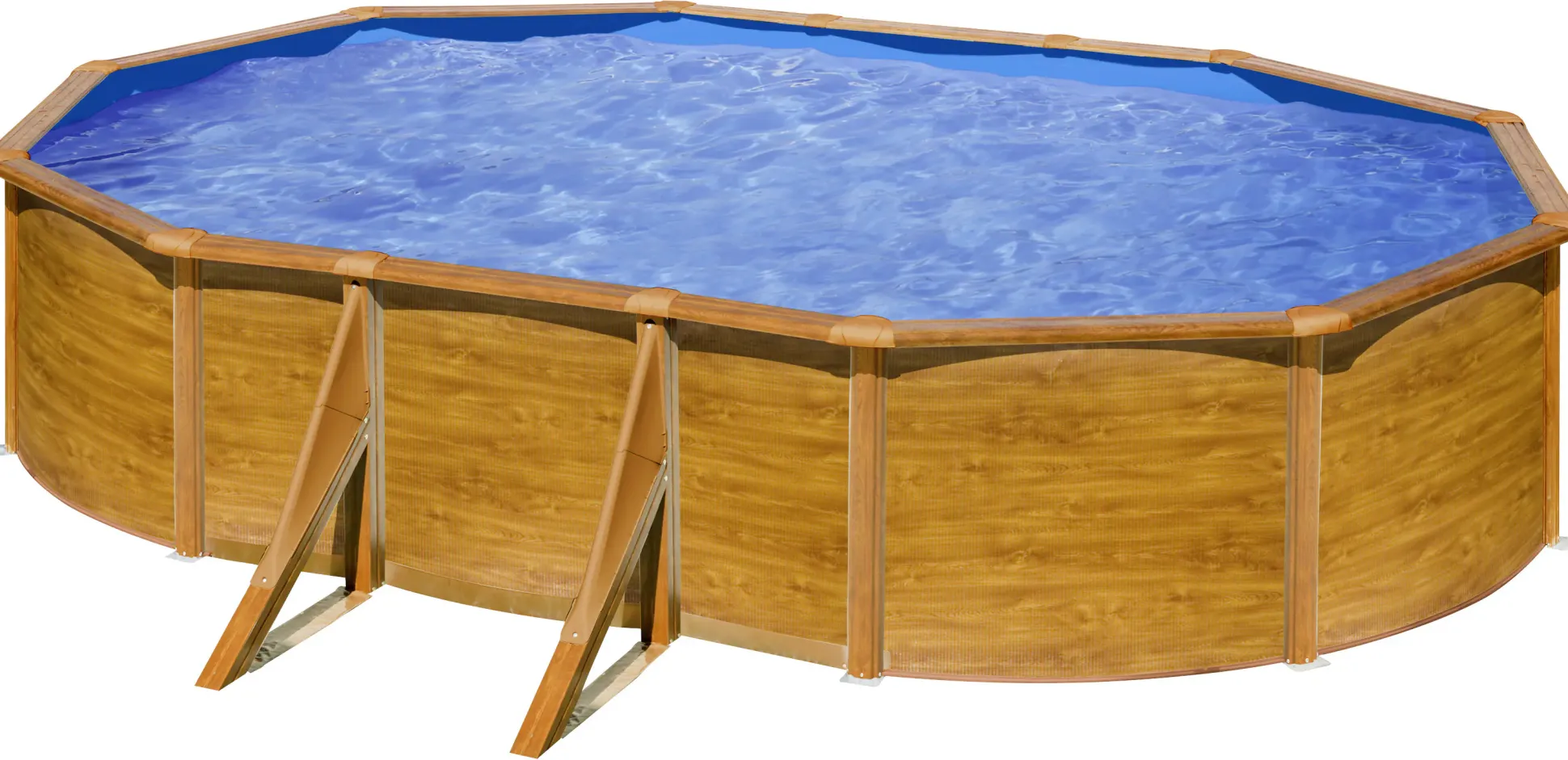 Gre Stahlwandpool Pacific oval 610 x 375 x 120 cm Holzdekor