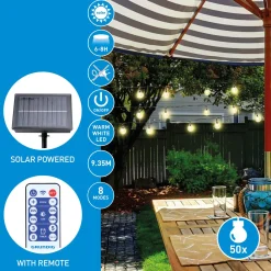Grundig LED Solar Lichterkette mit 50 Leuchtköpfen