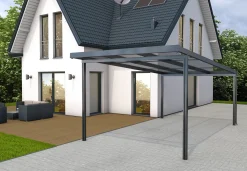 Gutta Premium Carport 309,4 x 562 cm, anthrazit, Acryl klar 16 mm