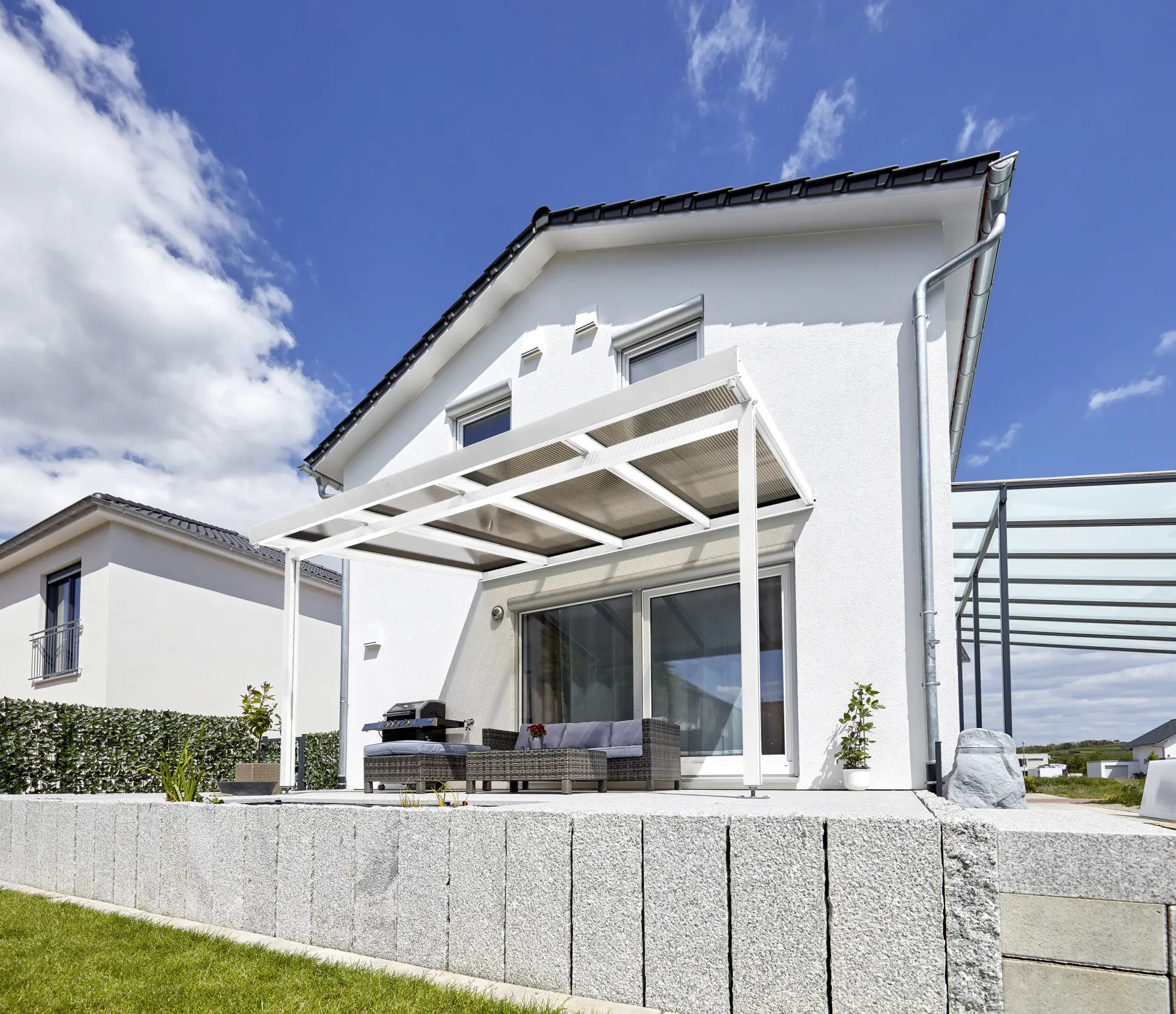 Gutta Premium Terrassendach 410,2 x 306 cm weiß PC bronce 16 mm