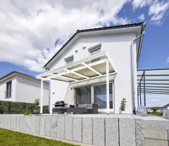 Gutta Premium Terrassendach 410,2 x 306 cm weiß Acryl bronce 16 mm