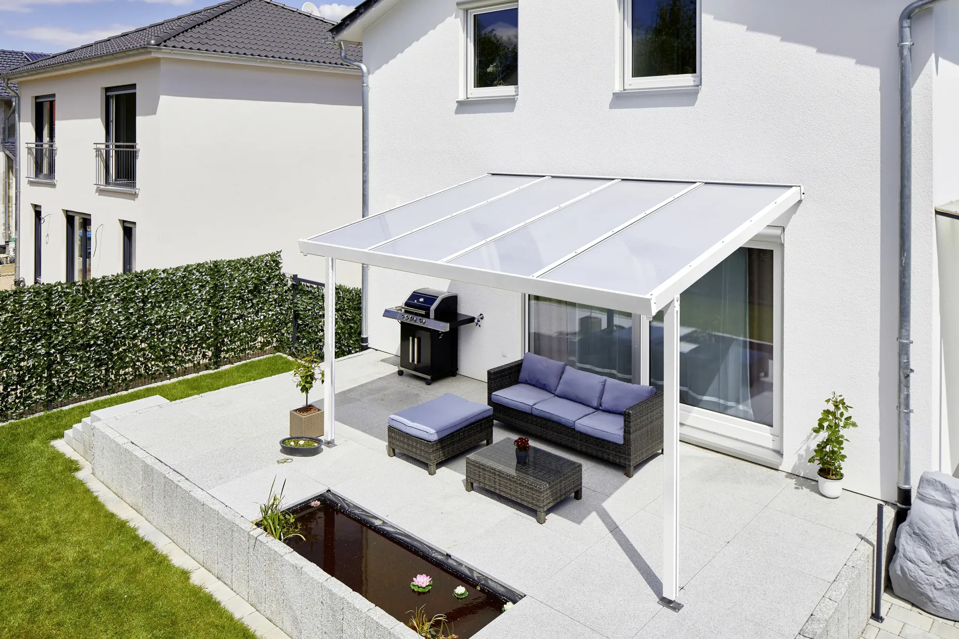Gutta Premium Terrassendach 410,2 x 306 cm weiß PC weiß opal 16 mm