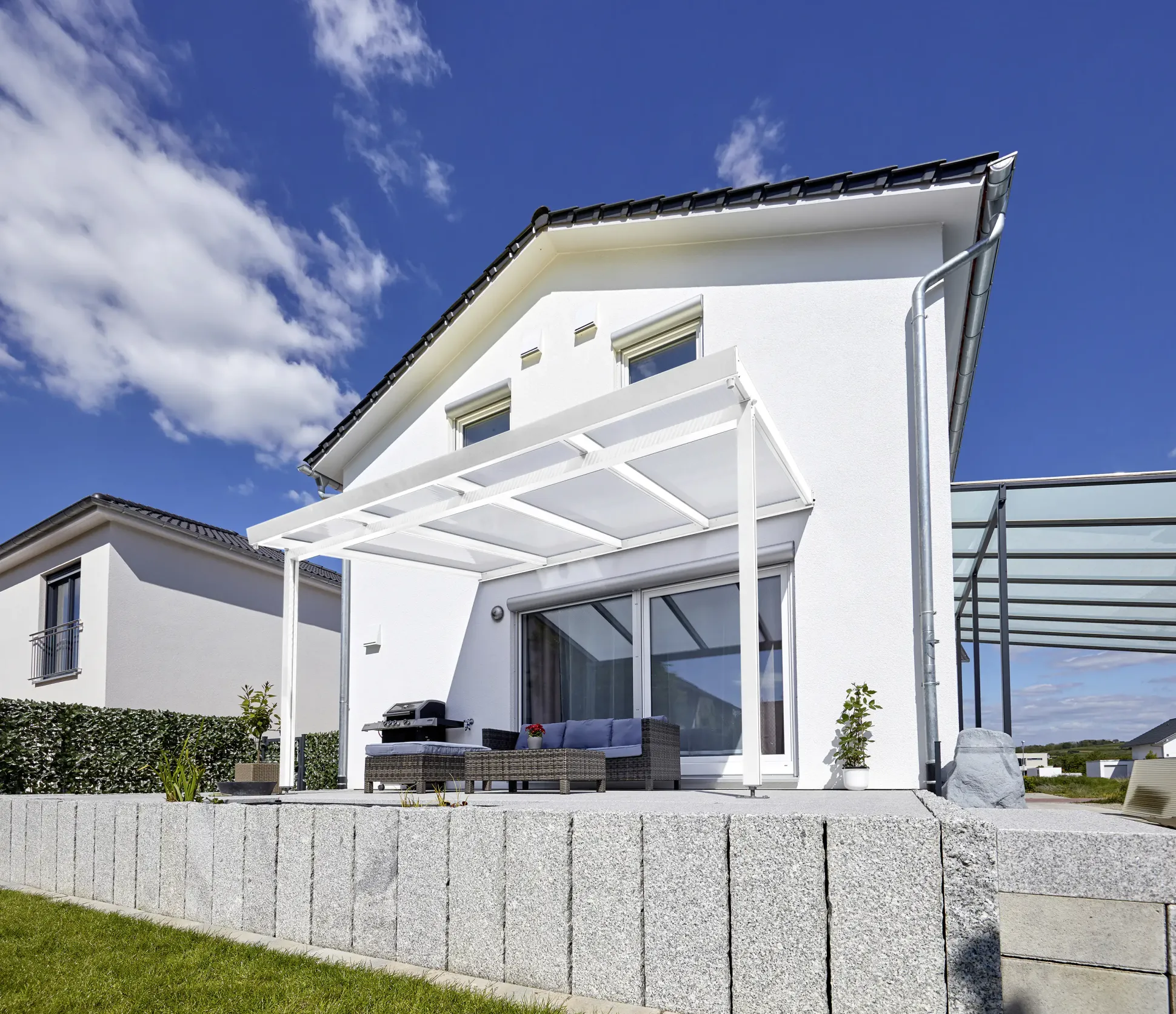 Gutta Premium Terrassendach 410,2 x 306 cm weiß Klima blue 16 mm