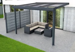 Gutta Premium Terrassendach 309,4 x 306 cm anthrazit Acryl klar 16 mm