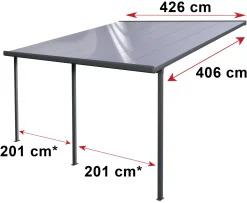 Gutta Terrassenüberdachung Basic 426x406cm anthrazit