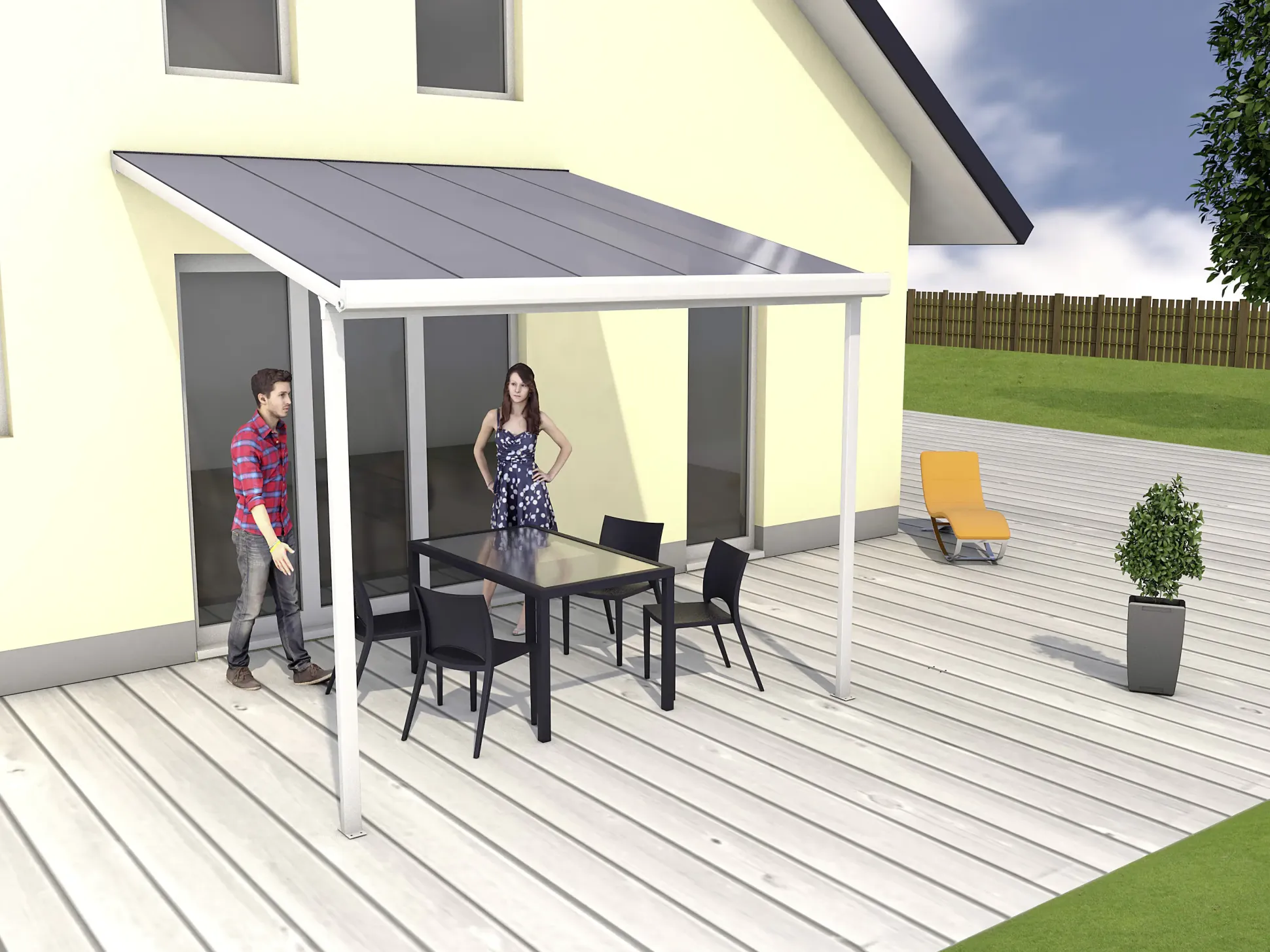 Gutta Terrassenüberdachung Basic 306x306cm weiß