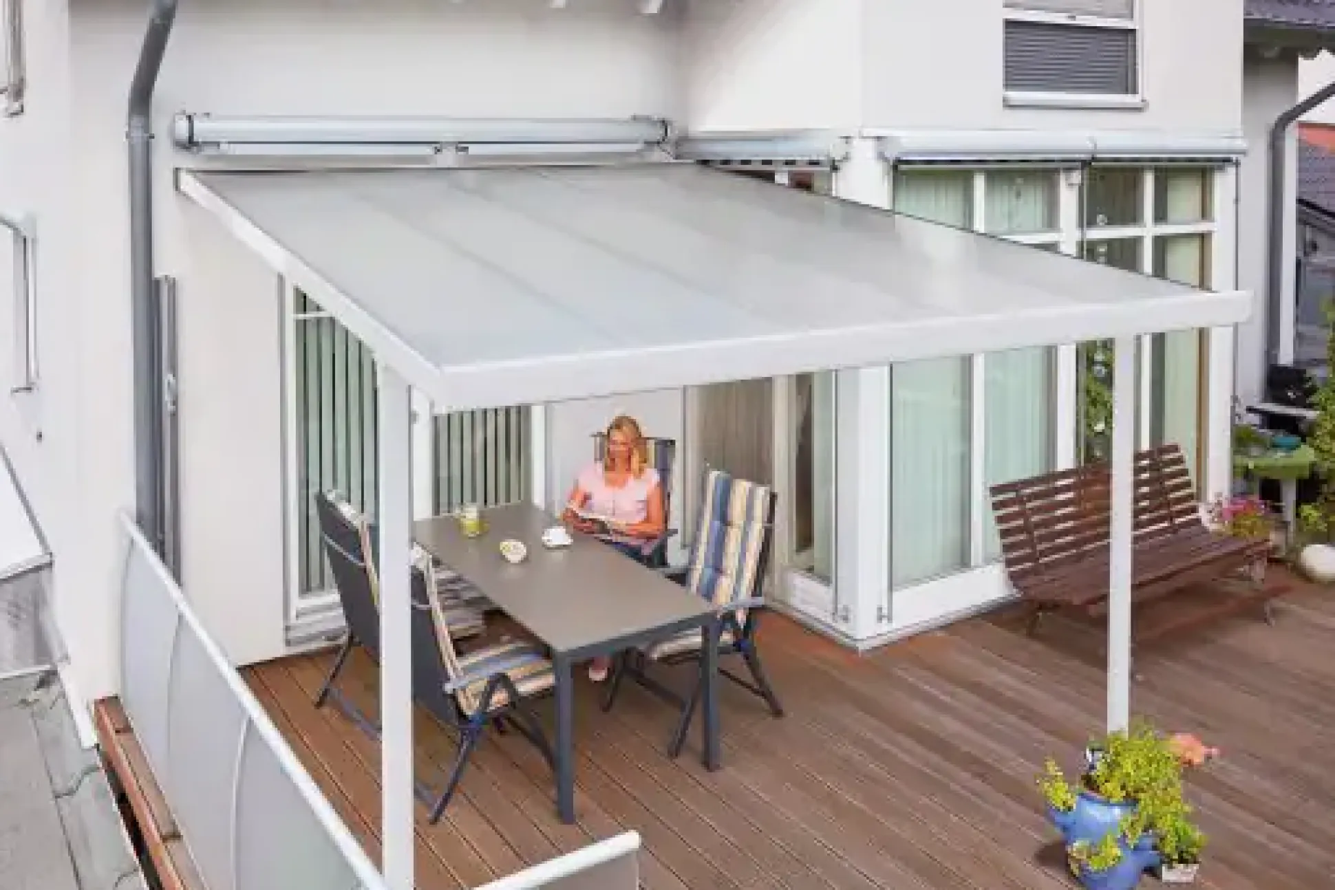 Gutta Terrassenüberdachung Basic 306x406cm weiß
