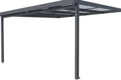 Gutta Premium Terrassendach 410,2 x 406 cm anthrazit Acryl bronce 16 mm