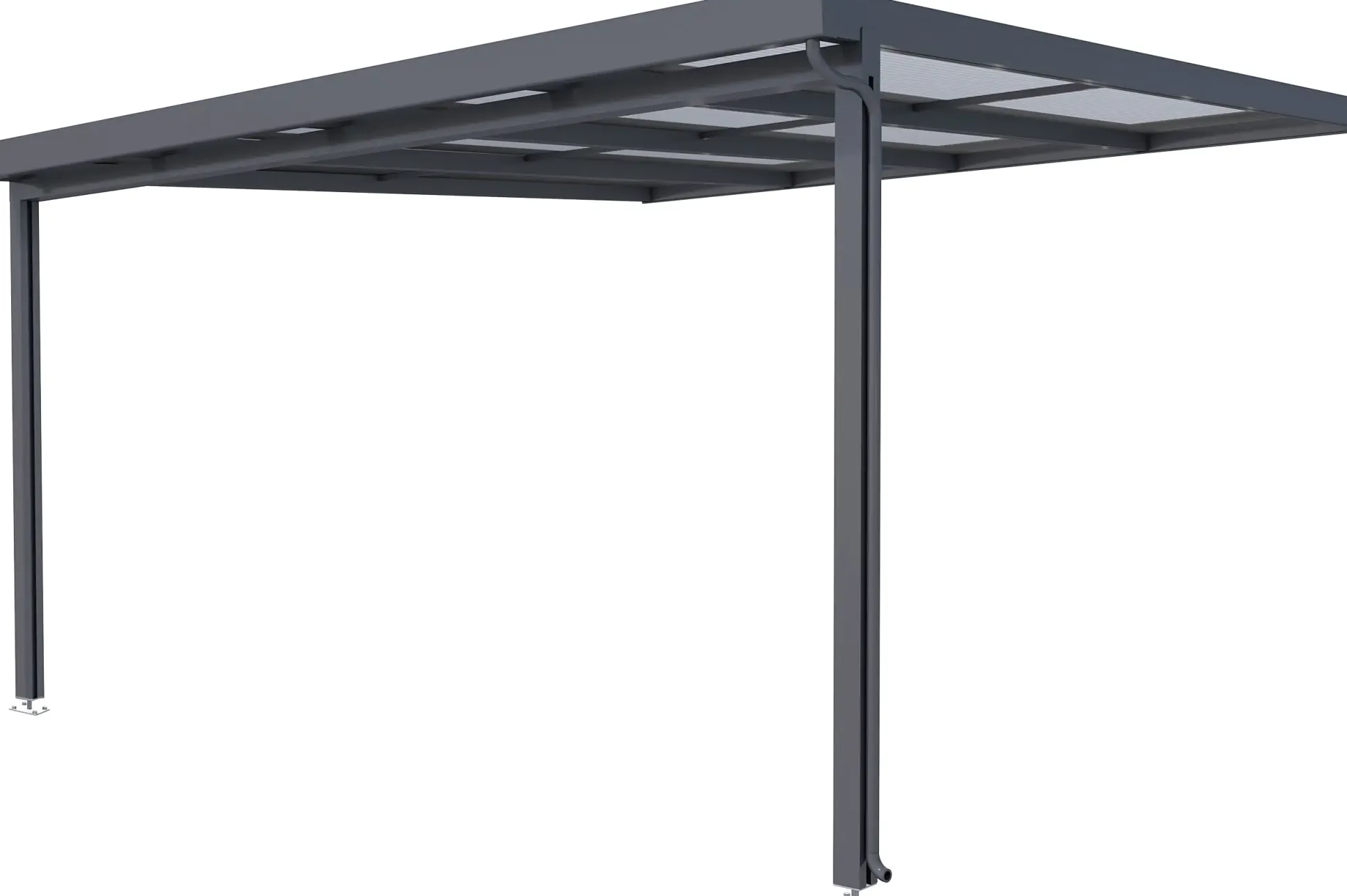 Gutta Premium Terrassendach 410,2 x 406 cm anthrazit Acryl bronce 16 mm