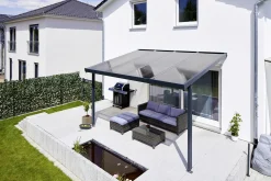 Gutta Premium Terrassendach 410,2 x 406 cm anthrazit PC bronce 16 mm