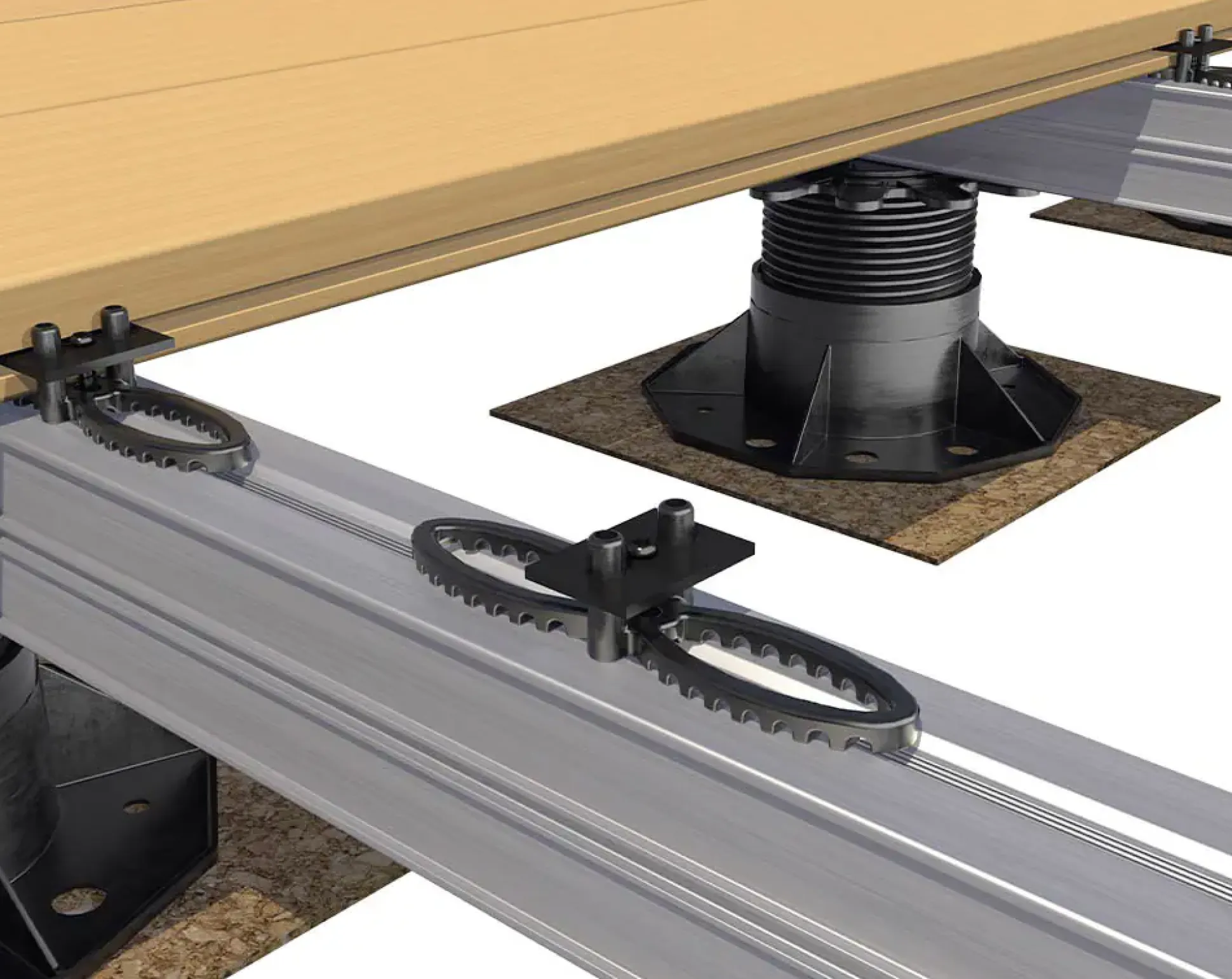 HSI Terra Deckclip mit Klemmplatte für Terrassendielen 2-12 mm inkl. Schrauben Polypropylen schwarz