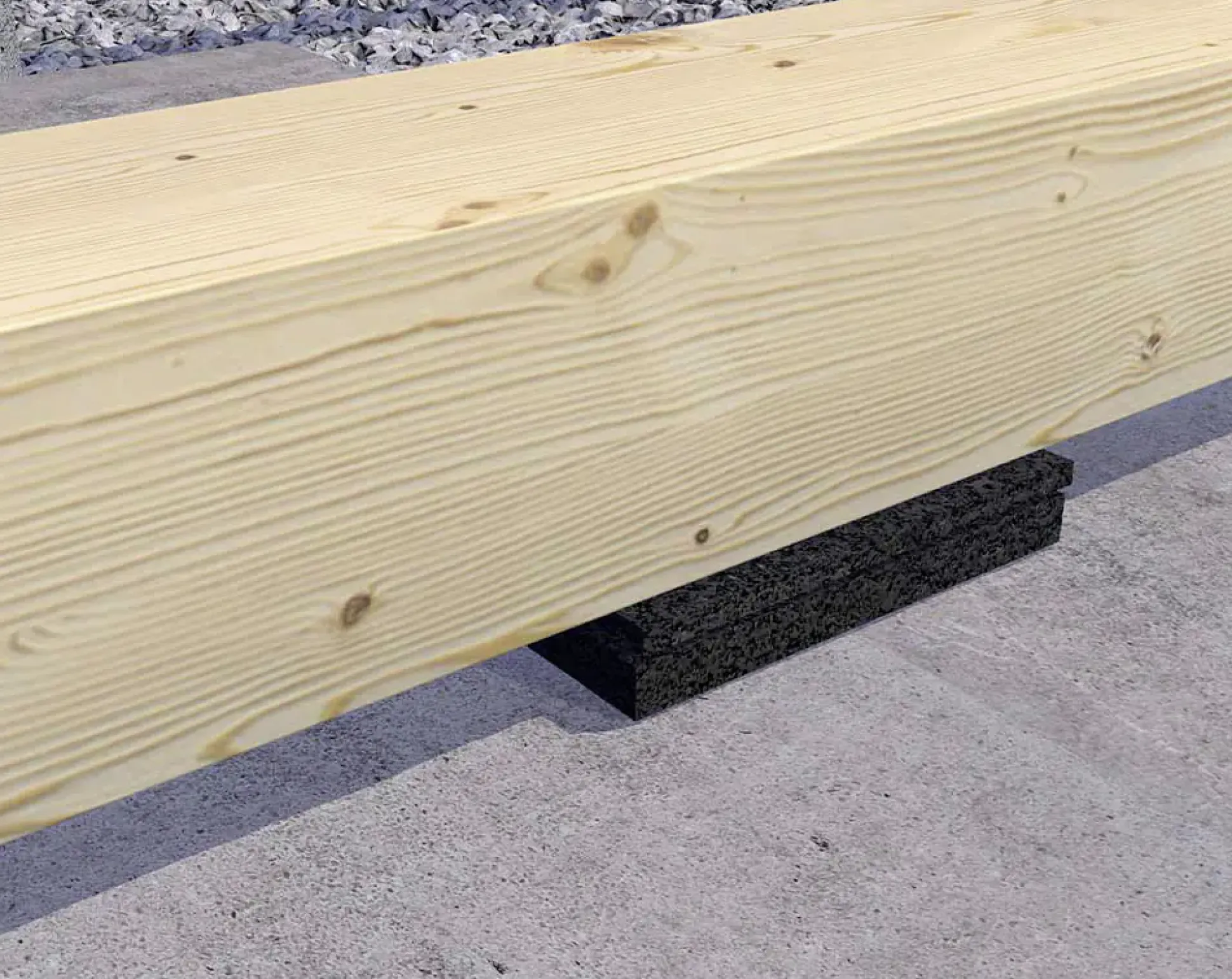 HSI Terra Unterlegpads für Terrasse 7 x 7 x 3 cm Kautschukgranulat schwarz - 25 Stk.