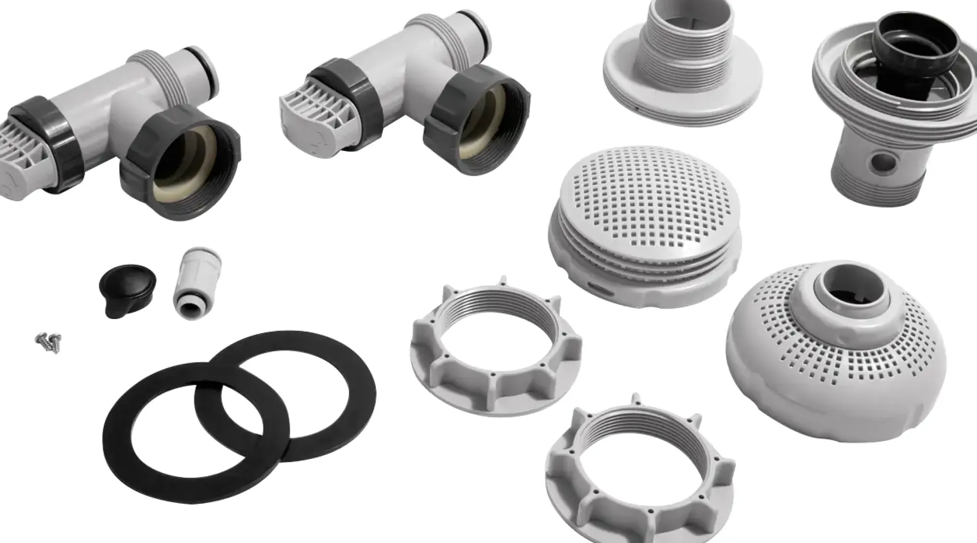 Intex Anschluss-Set Ø 38 mm 7,3 bis 9,2m³/h grau