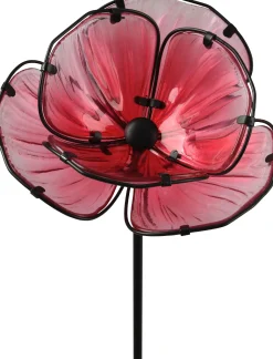 Kaemingk Gartenstecker Blume Glas rosa 91 cm