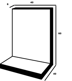 Kann L-Stein 80 x 40 x 40 cm grau