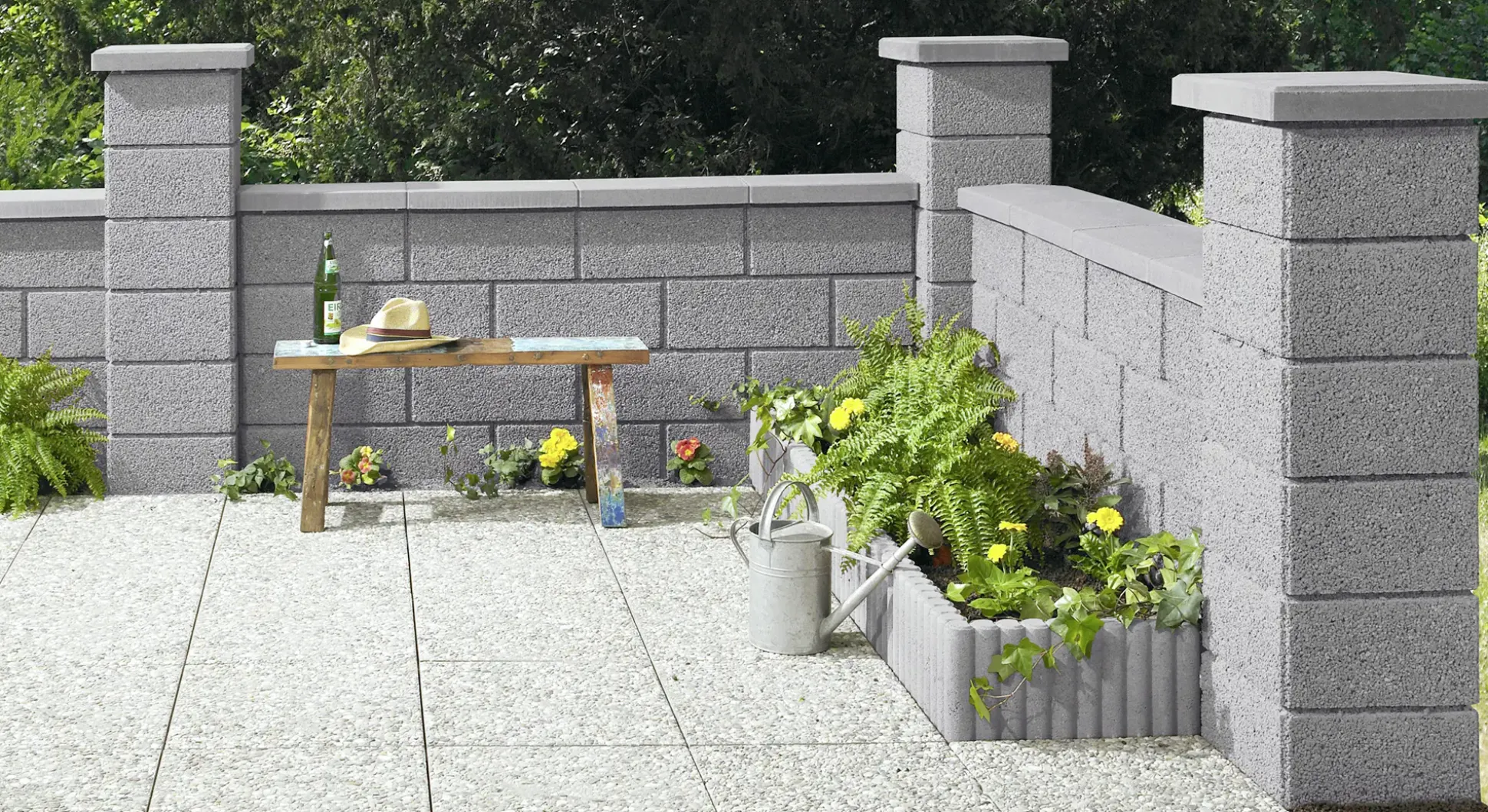 Kann Pfeilerstein Garten 37,5 x 37,5 x 20 cm grau