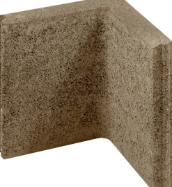 Kann Randstein Ecke mit Nut- und Feder 25 x 25 x 5 cm braun
