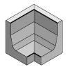 Kann Winkelstein 40 x 40 x 30 cm grau