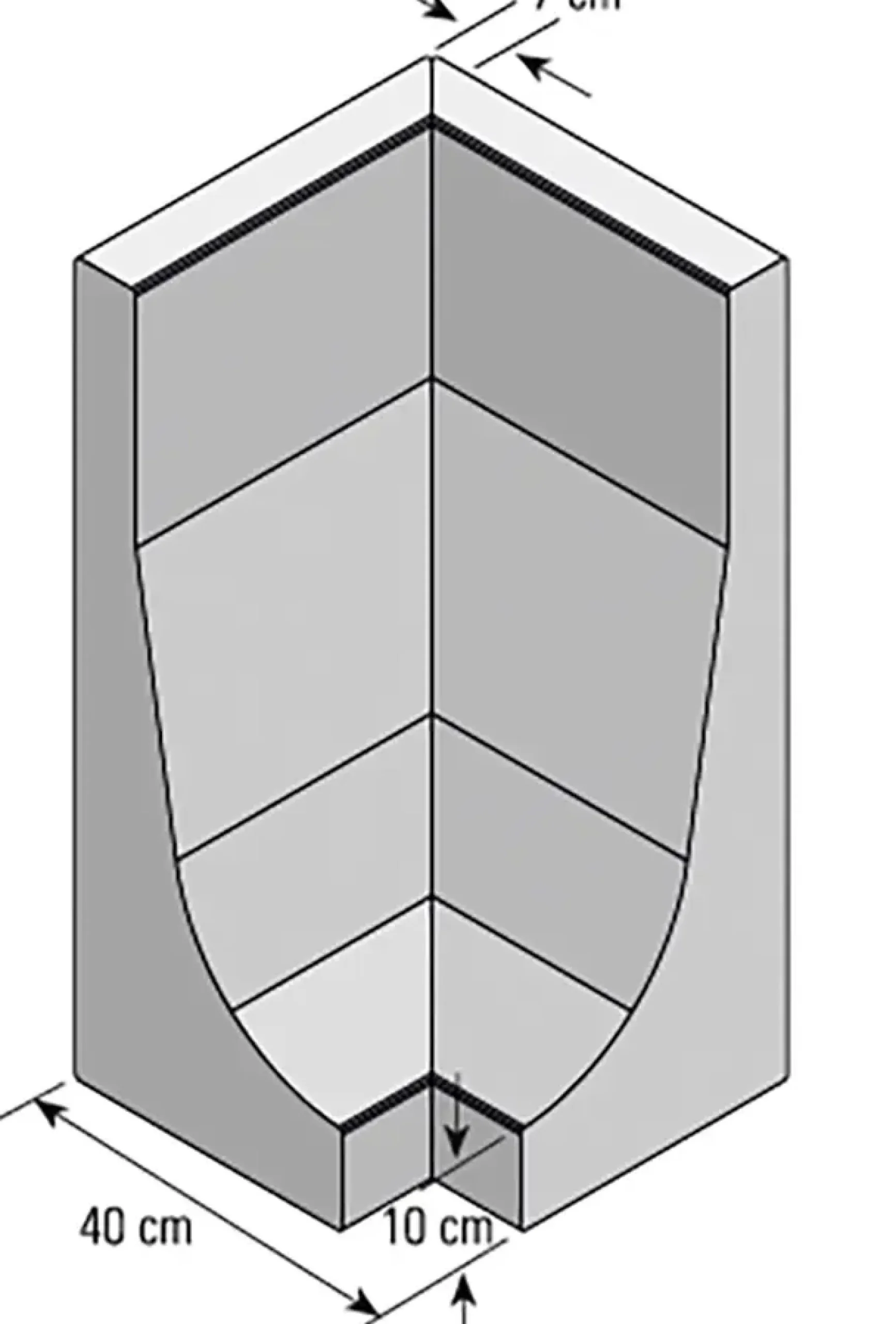 Kann Winkelstein 80 x 40 x 30 cm grau