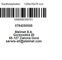 Kantholzpfosten 120 cm, 70 x 70 mm, kesseldruckimprägniert