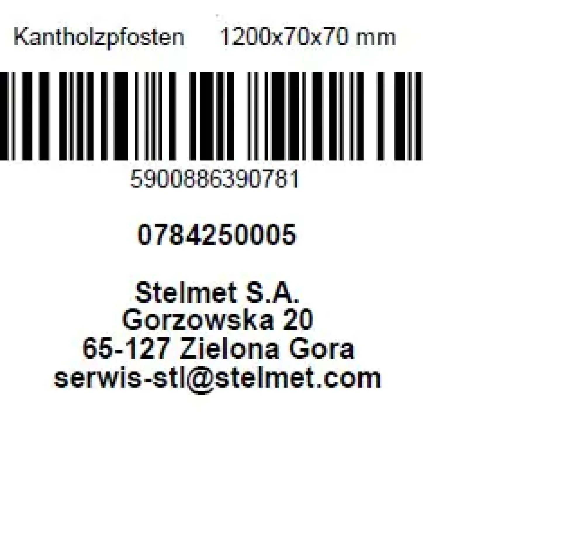 Kantholzpfosten 120 cm, 70 x 70 mm, kesseldruckimprägniert