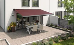 Kassetten-Markise elektrisch bordeaux rot Breite 400 cm Ausfall 300 cm