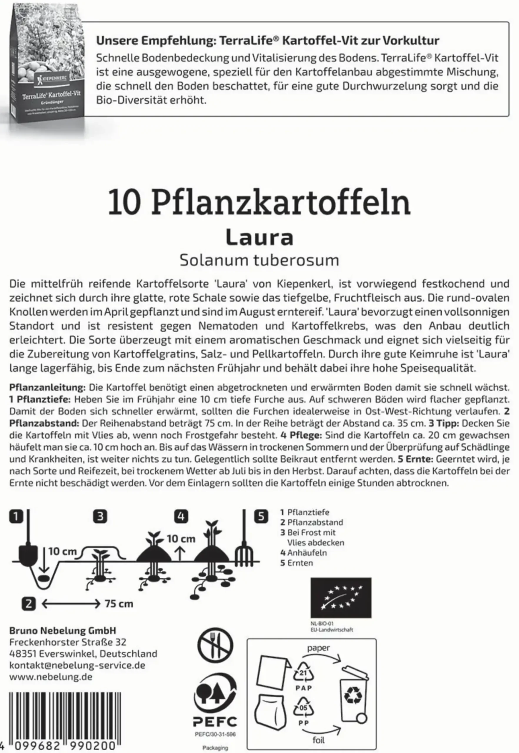 Kiepenkerl Bio Pflanzkartoffel Laura 10 Stück