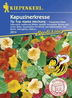 Kiepenkerl Kapuzinerkresse Tip-Top Alaska Tropaeolum minus, Inhalt: ca. 25 Pflanzen